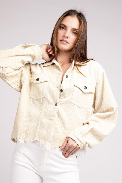 POL Oversized Ribbed Shacket Shacket POL BEIGE S 