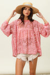 BiBi Floral Lace Long Sleeve Top Top Trendsi   