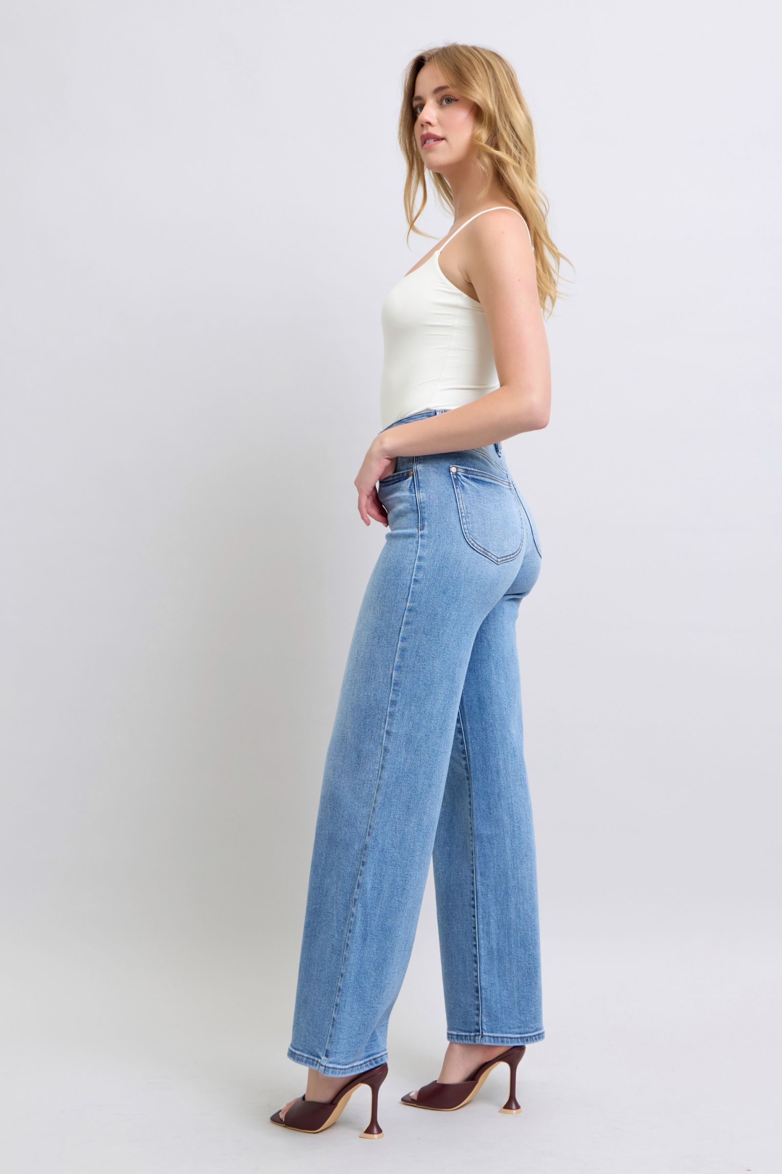 Judy Blue Full Size Wide Leg Jeans with Pockets - NeoKira Unlimited