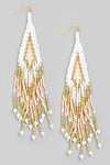 Fame Seed Beaded Fringe Drop Earrings Fringe Earrings Trendsi   