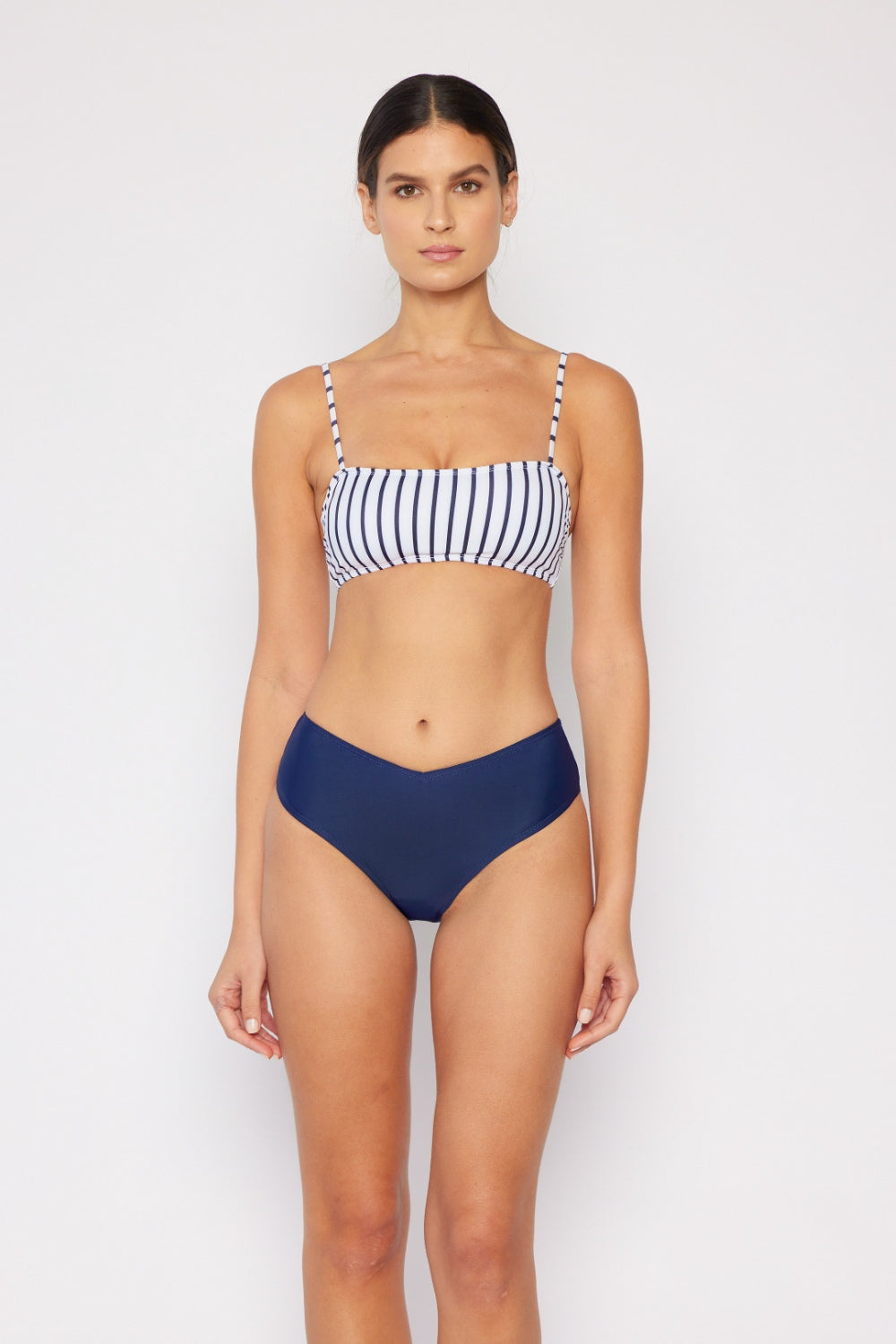 Marina West Swim Striped Bikini Set Bikini Trendsi Navy S 