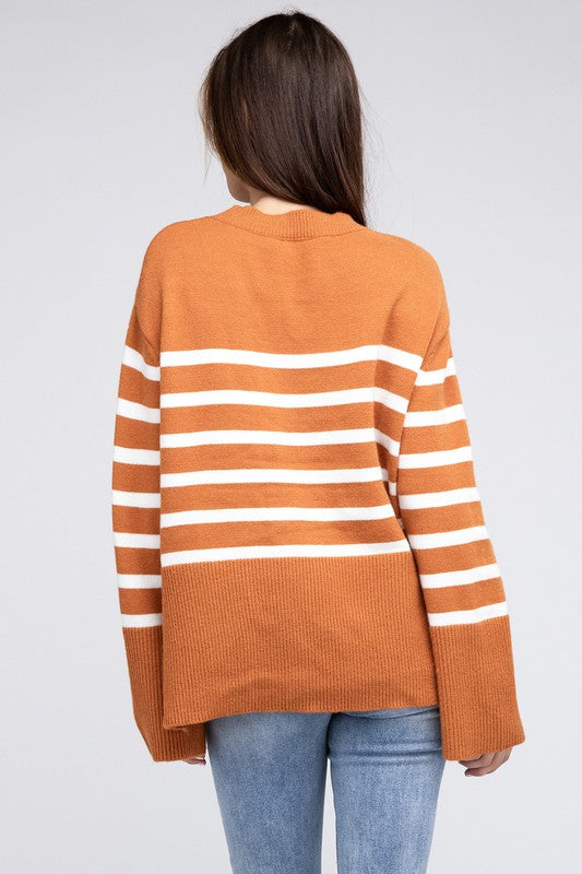 BiBi Ribbed Hem Stripe Sweater Sweater BiBi   