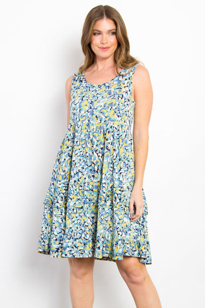 Be Stage Full Size Print Wrinkle Free Ruffled Dress - NeoKira Unlimited