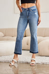 Judy Blue Full Size Release Hem Cropped Bootcut Jeans Jeans Trendsi   