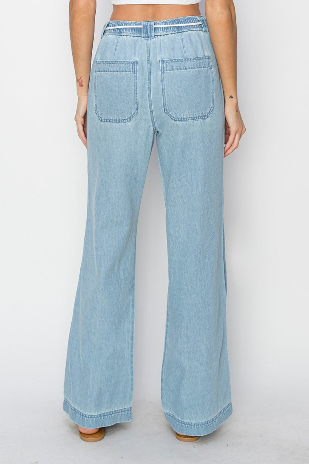 RISEN High Rise Straight Jeans Jeans Trendsi   