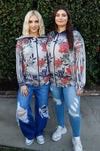 Tasha Apparel Full Size Floral Zip Up Hoodie Hoodie Trendsi   