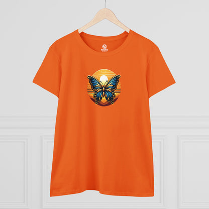 SMALL BUTTERFLY Women's Midweight Cotton Tee T-Shirt Printify Orange S 