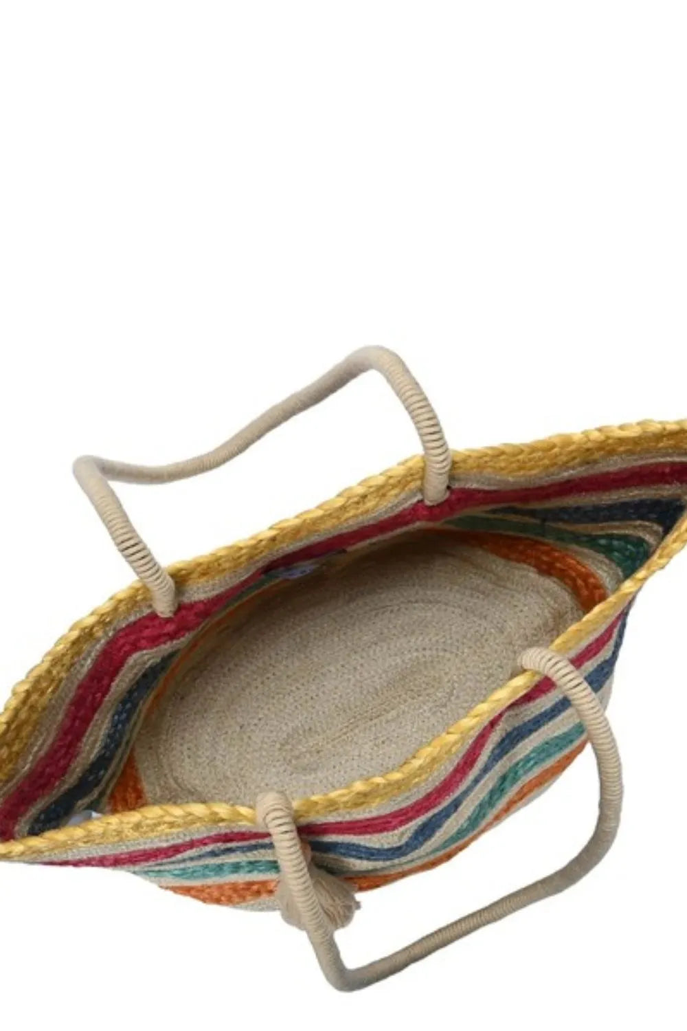 Fame Wavy Rainbow Straw Tote Bag - NeoKira Unlimited