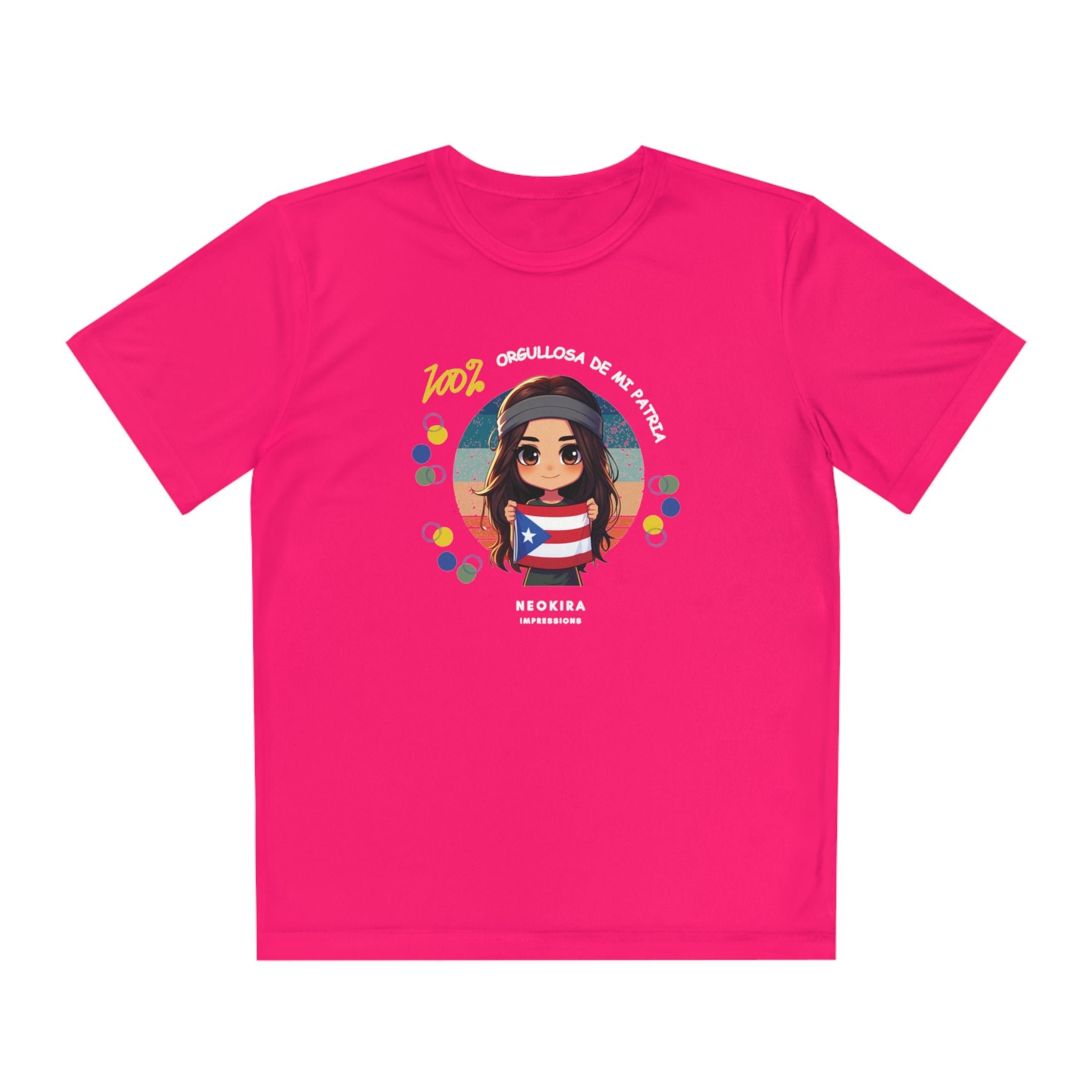 ORGULLOSA DE MI PATRIA Youth Competitor Tee Kids clothes Printify Pink Raspberry XS 