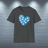 PAW HEART BLUE Unisex Softstyle T-Shirt T-Shirt Printify Dark Heather S 