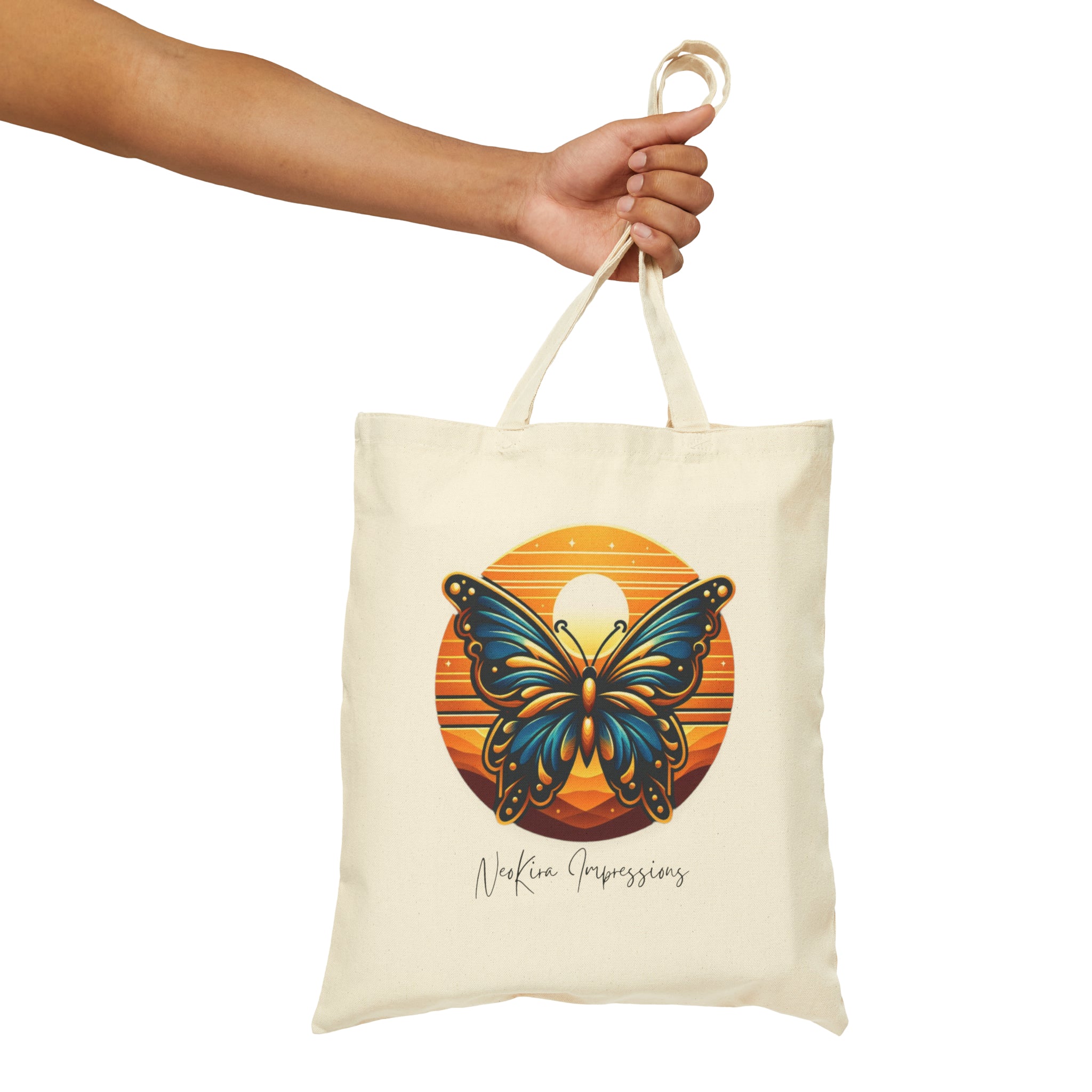 BUTTERFLY Cotton Canvas Tote Bag Tote Bag Printify   