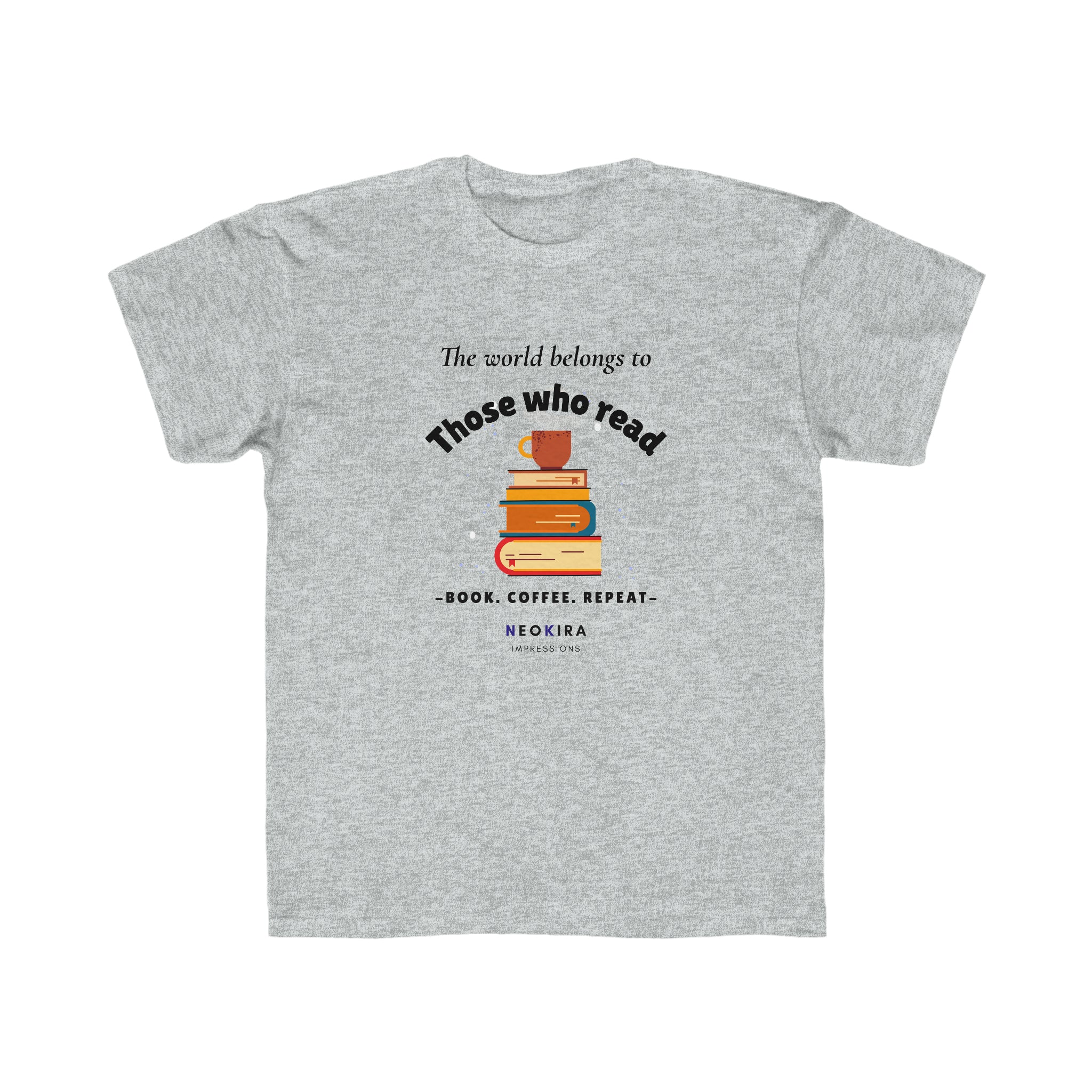 THE WORLD BELONG TO THOSE WHO READ Kids Regular Fit Tee Kids clothes Printify Ash Heather XS 