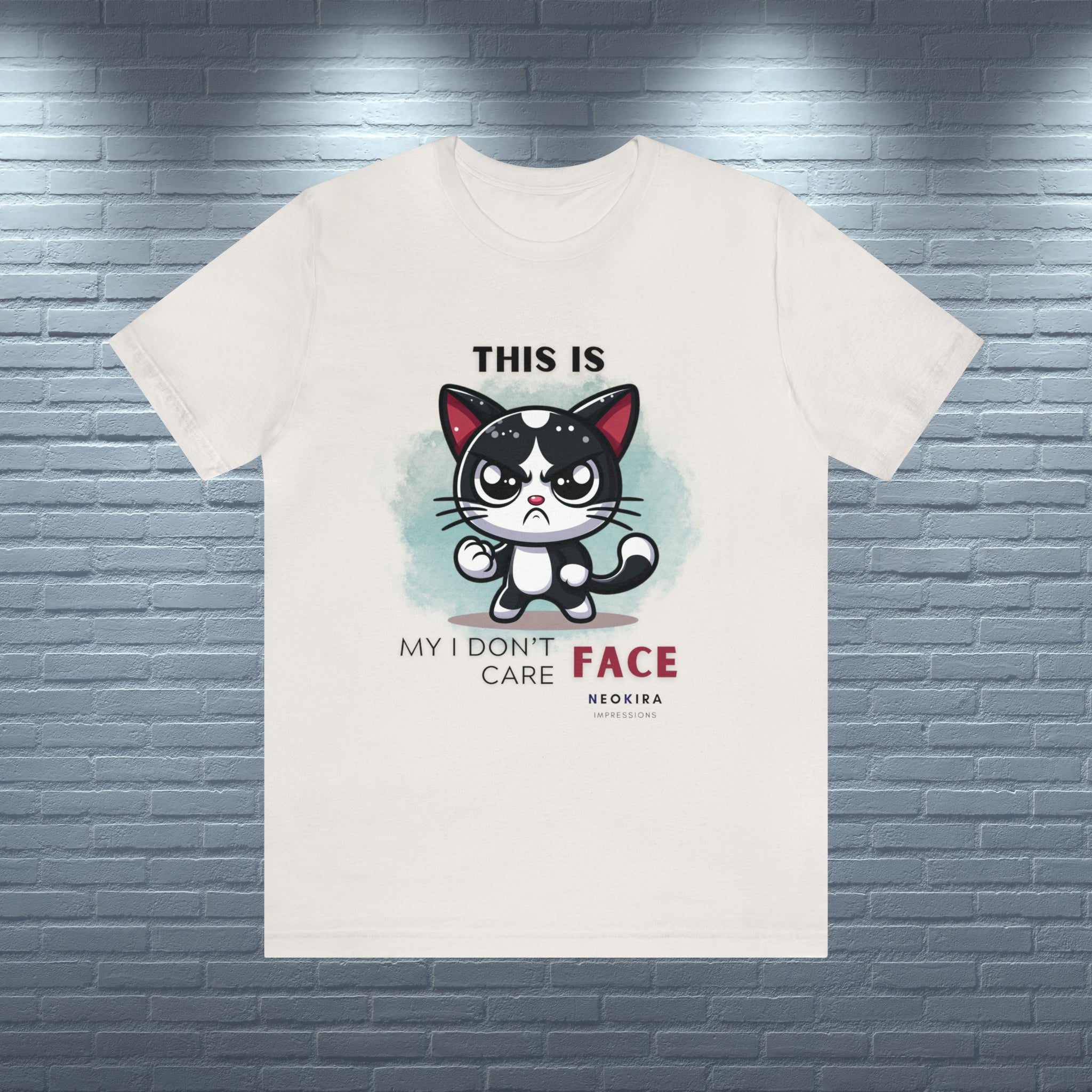 THIS IS MY I DON'T CARE FACE Unisex Jersey Short Sleeve Tee T-Shirt Printify Vintage White XS 