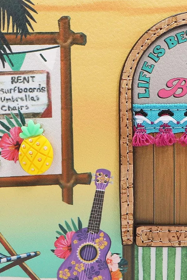 Nicole Lee USA Sun and Sand Vegan Leather Handbag Tropical Chic - NeoKira Unlimited