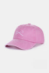 Zenana Bow Embroidered Washed Cotton Caps Caps Trendsi   