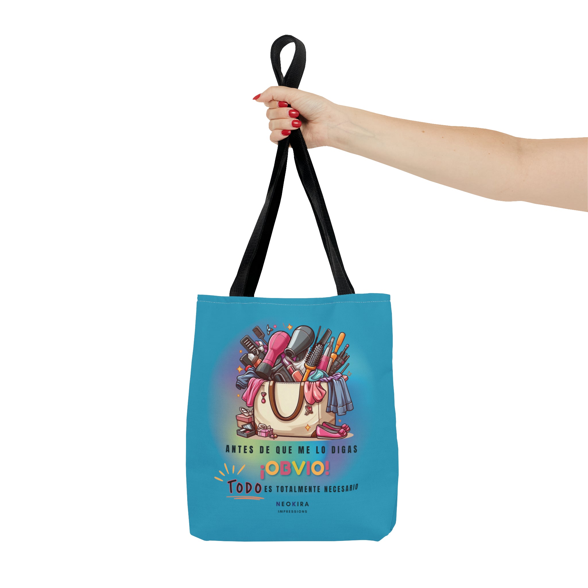 OBVIO QUE TODO ES NECESARIO (TURQUOISE) Tote Bag Tote Bag Printify   