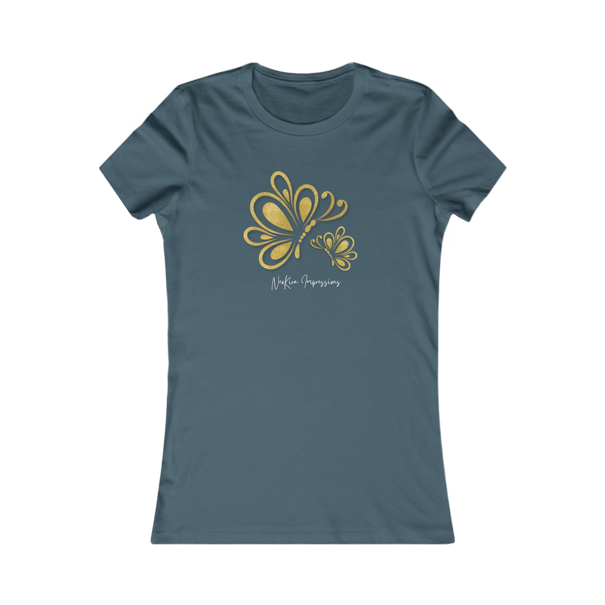 SIMPLE BUTTERFLIES Women's Favorite Tee T-Shirt Printify S Deep Teal 