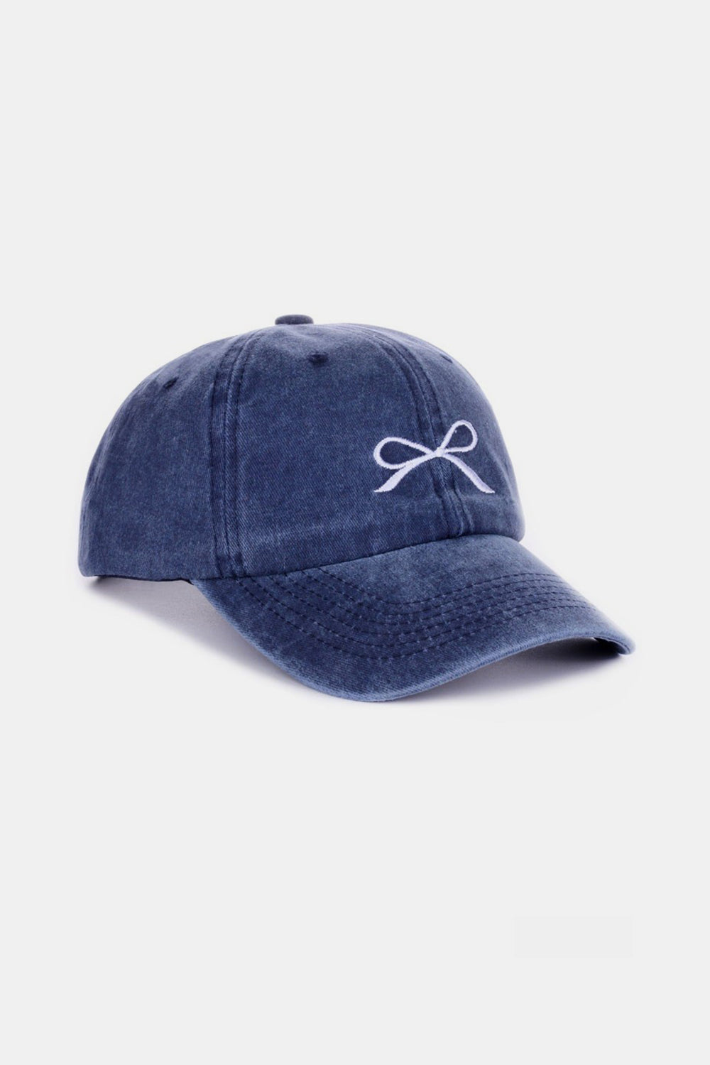 Zenana Bow Embroidered Washed Cotton Caps Caps Trendsi   