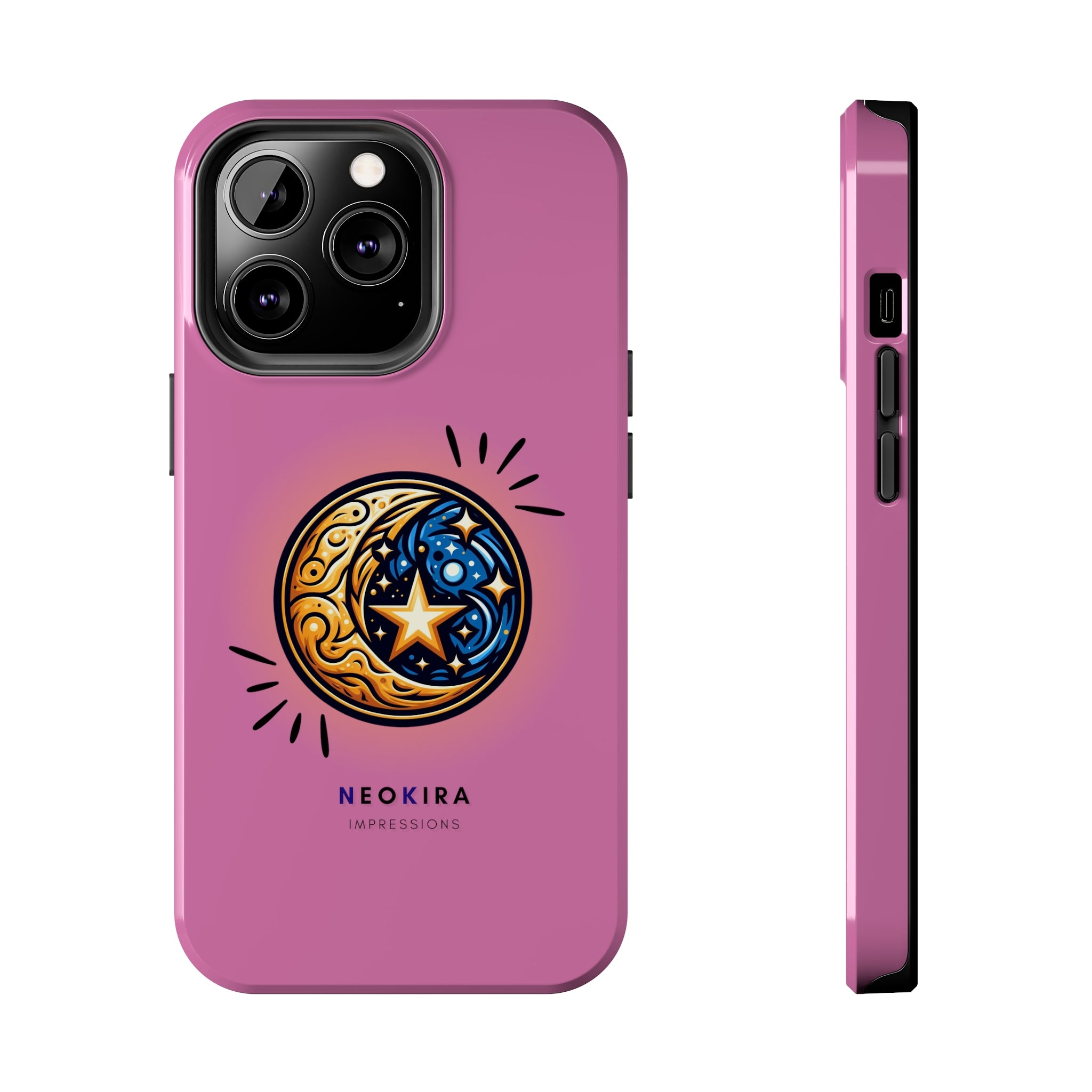 MOON AND STARS (PINK) Tough Phone Cases Phone Case Printify iPhone 13 Pro  