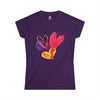 COLORFUL HEARTS Women's Softstyle Tee T-Shirt Printify Purple S 