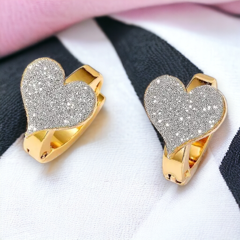 SPARKLING HEARTS Huggie Earrings NeoKira Unlimited   