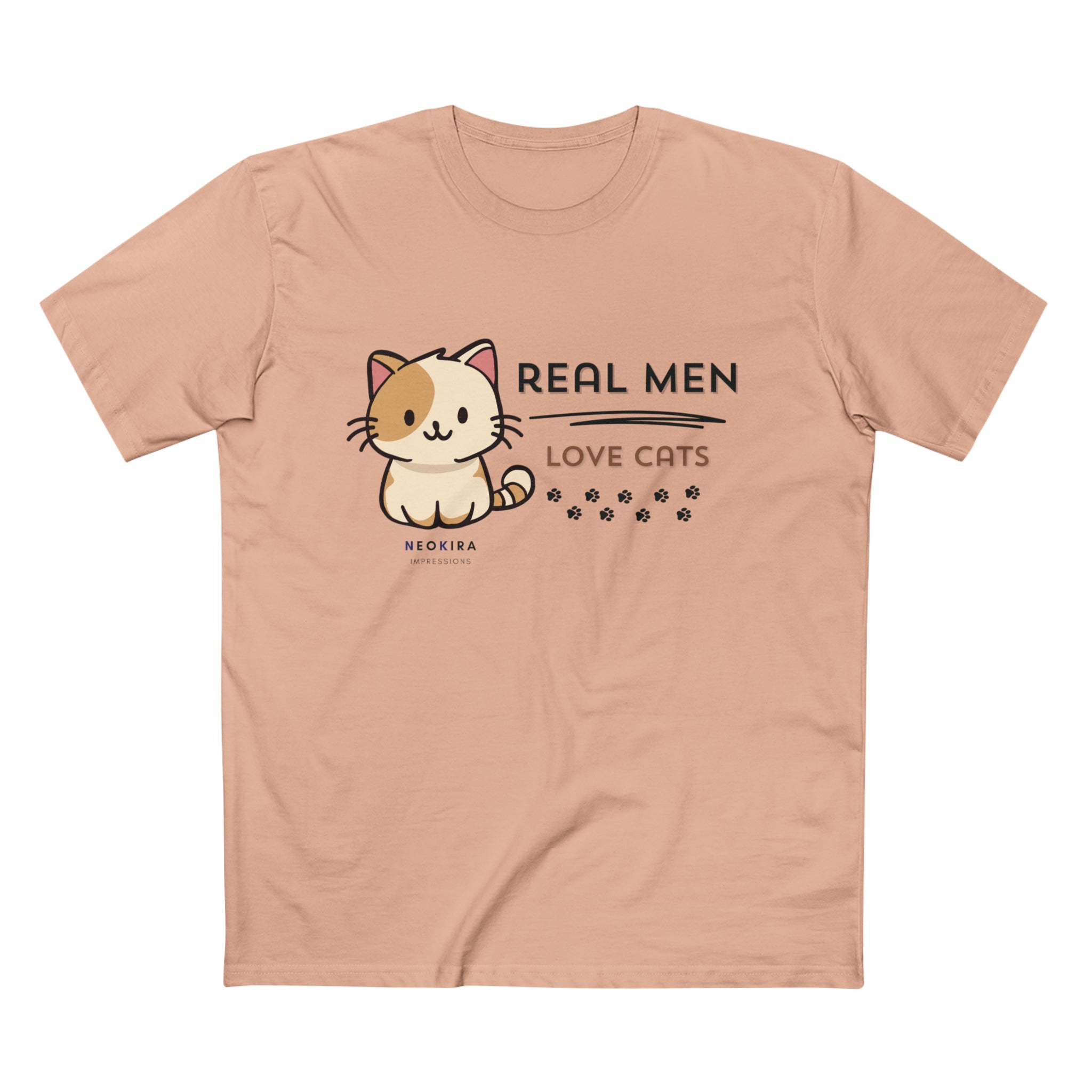 REAL MEN LOVE CATS Men's Staple Tee T-Shirt Printify Pale Pink S 