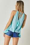 Printed Sleeveless Ruffle Tank Top  Davi & Dani   