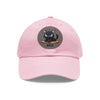 MEH Dad Hat with Leather Patch (Round) Caps Printify Light Pink / Grey patch Circle One size