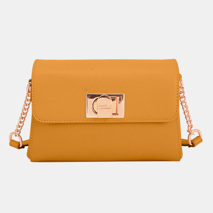 David Jones PU Leather Crossbody Bag Crossbody Bag Trendsi Mustard One Size 