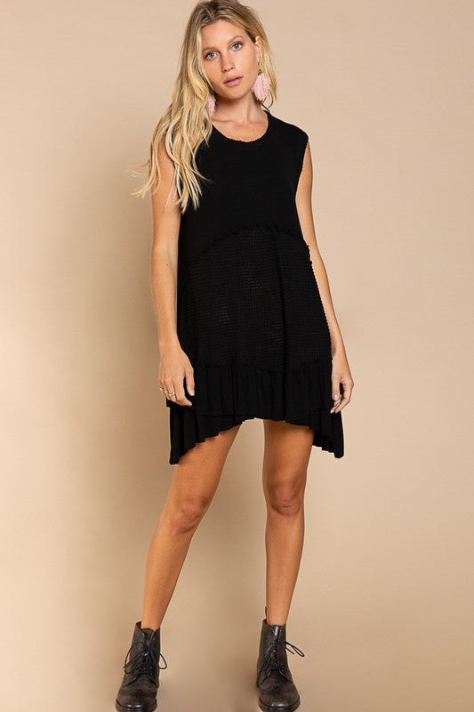 POL Sleeveless Ruffle Hem Dress Mini Dress POL   