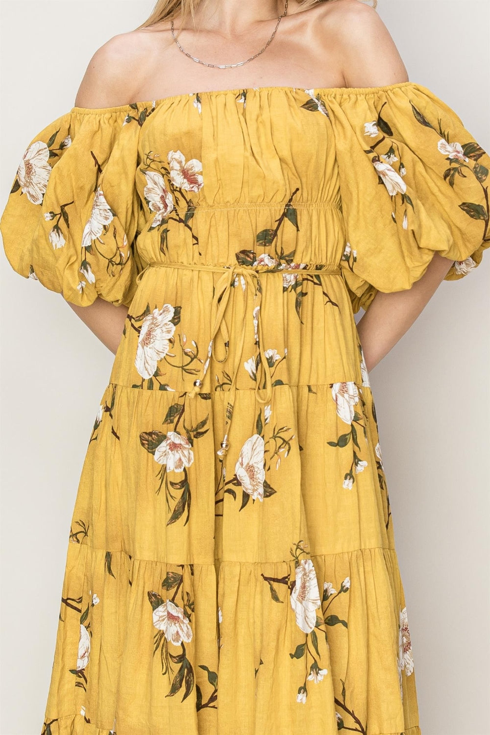 HYFVE Floral Puff Sleeve Tiered Dress - NeoKira Unlimited