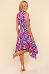 Haptics Full Size Mock Neck Sleeveless Printed Dress High-Low Hem Dress Trendsi   