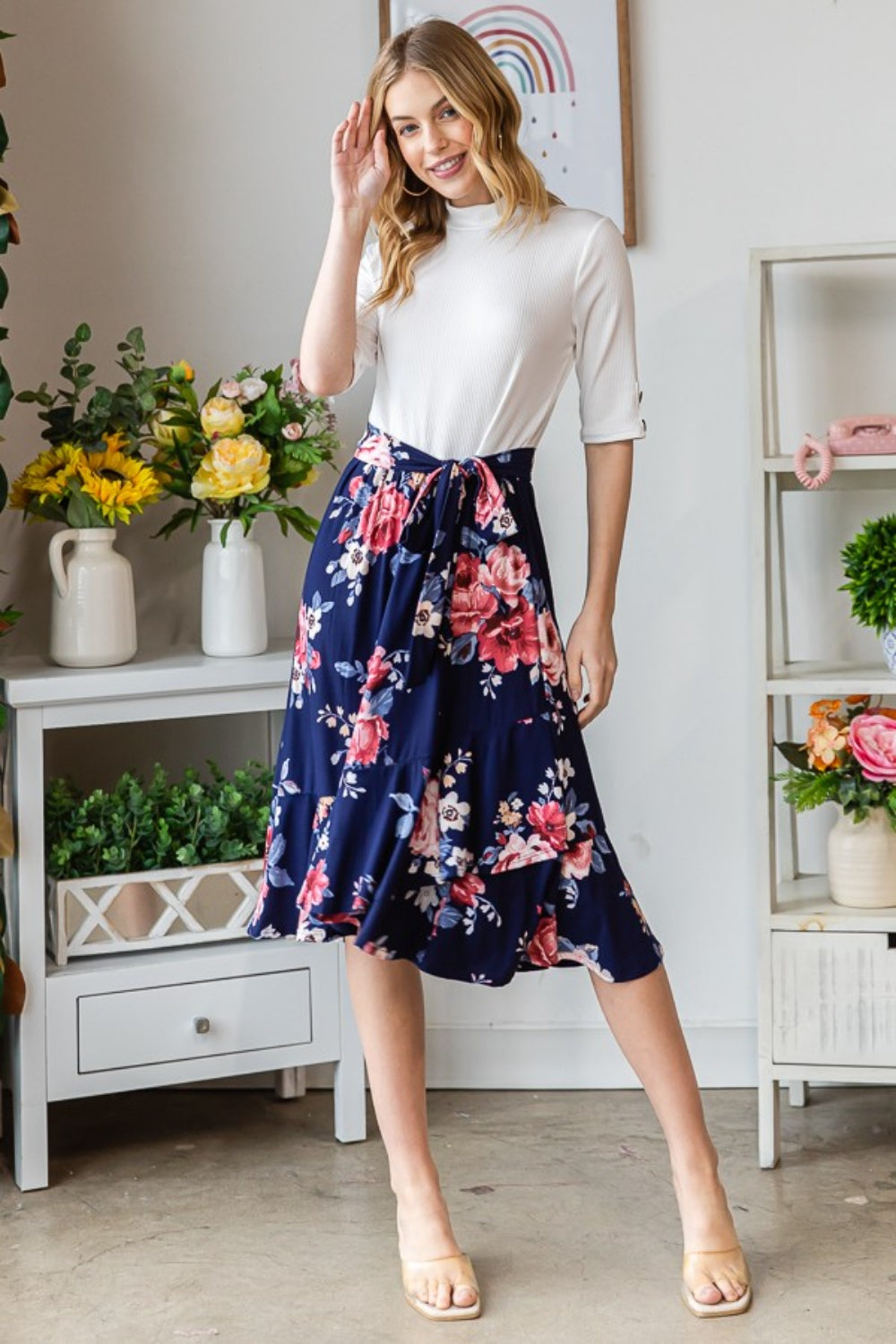 Reborn J Floral Wrap Ruffled Skirt - NeoKira Unlimited