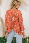 Celeste Full Size Floral Ruffle Detail Top Top Trendsi   