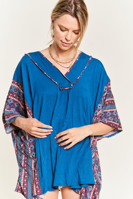 Jade By Jane V-Neckline Tunic Top | Luxurious Relaxed Boho Elegance - NeoKira Unlimited