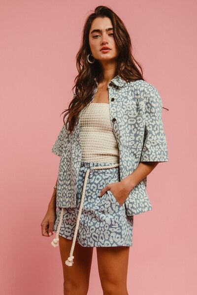 BiBi Rope Belt Leopard Shorts - NeoKira Unlimited