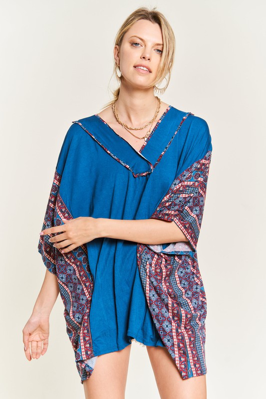 Jade By Jane V-Neckline Tunic Top | Luxurious Relaxed Boho Elegance - NeoKira Unlimited