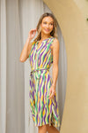 Sew In Love Full Size Stripe Tied Sleeveless Dress with Side Pockets Mini Dress Trendsi   