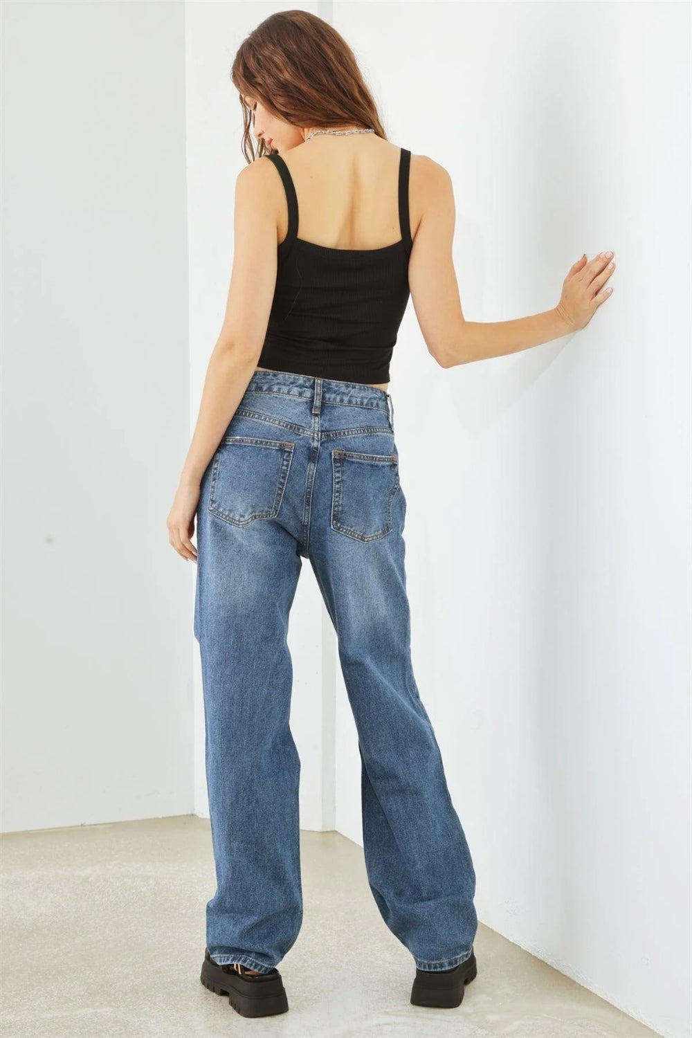 HAMMER COLLECTION Distressed High Waist Jeans Jeans Trendsi   