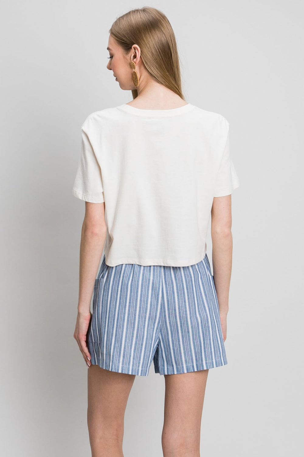 Cotton Bleu by Nu Label Yarn Dye Striped Shorts Shorts Trendsi   