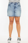 Kancan Full Size Raw Hem High Waist Denim Shorts High Waist Denim Shorts Trendsi   