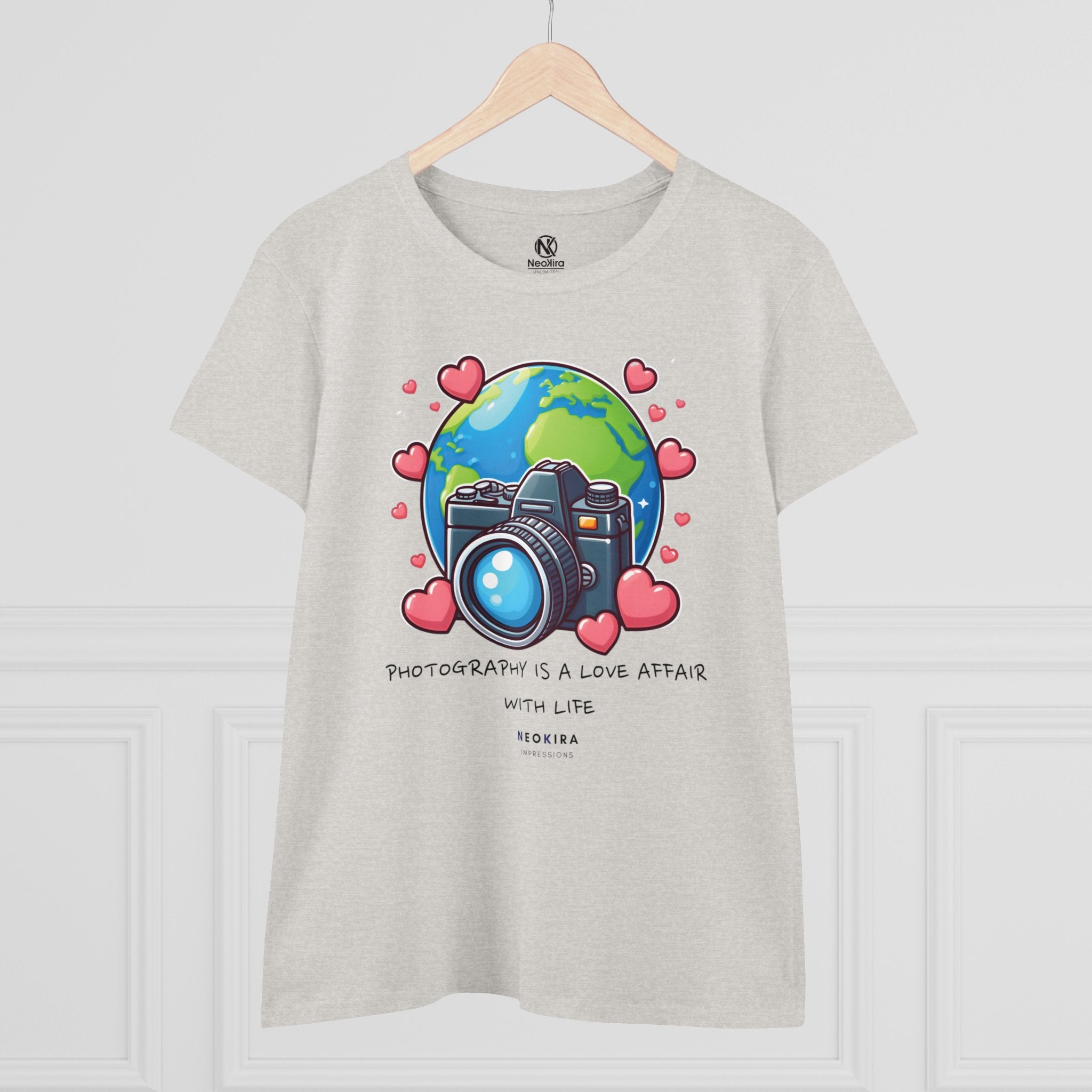 PHOTOGRAPHY IS A LOVE AFFAIR WITH LIFE - Women's Midweight Cotton Tee T-Shirt Printify   