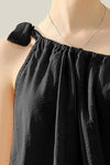 Ninexis One Shoulder Bow Tie Strap Satin Silk Top Top Trendsi   