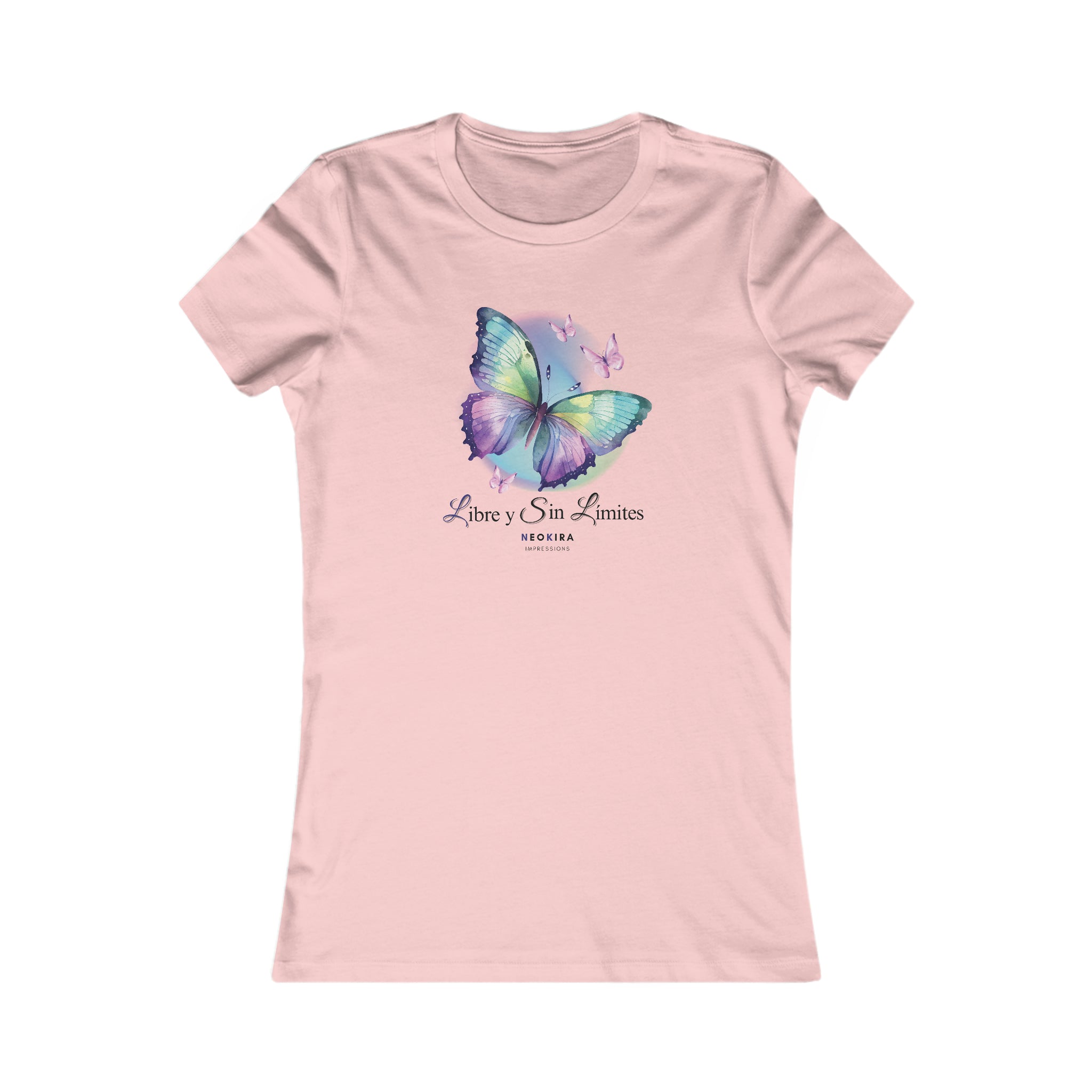 LIBRE BUTTERFLY Women's Favorite Tee T-Shirt Printify S Pink 