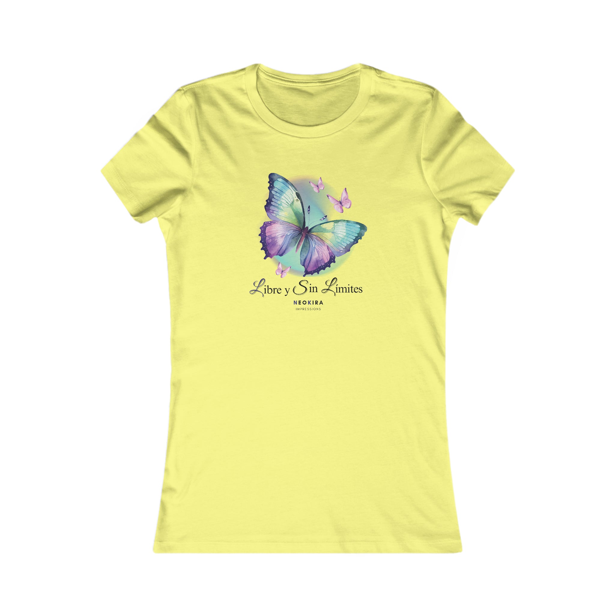LIBRE BUTTERFLY Women's Favorite Tee T-Shirt Printify S Yellow 