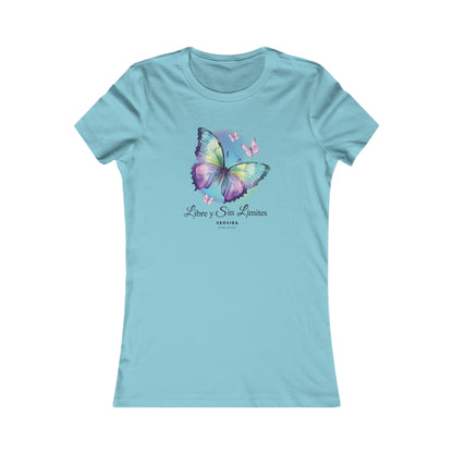 LIBRE BUTTERFLY Women's Favorite Tee T-Shirt Printify S Turquoise 