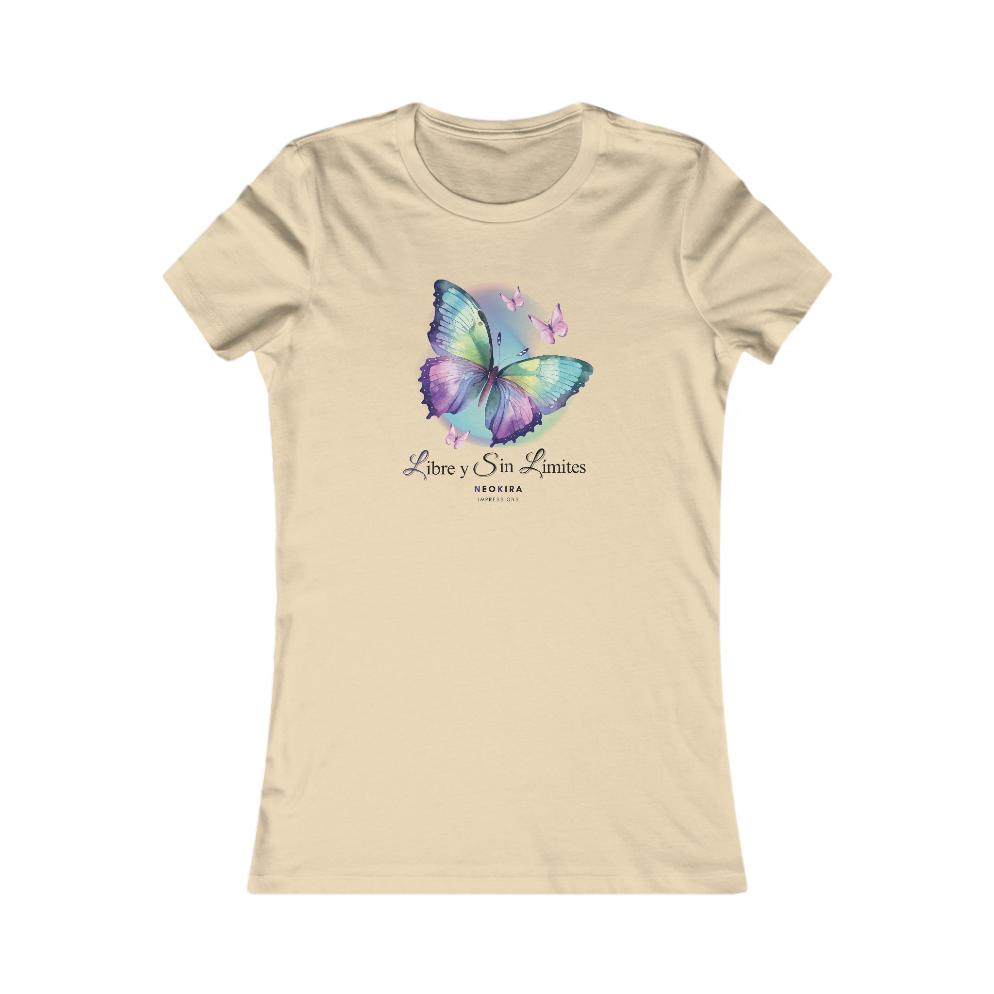 LIBRE BUTTERFLY Women's Favorite Tee T-Shirt Printify S Soft Cream 