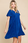 Culture Code Full Size Short Sleeve Ruffled Asymmetric Hem Dress Short Dress Trendsi   