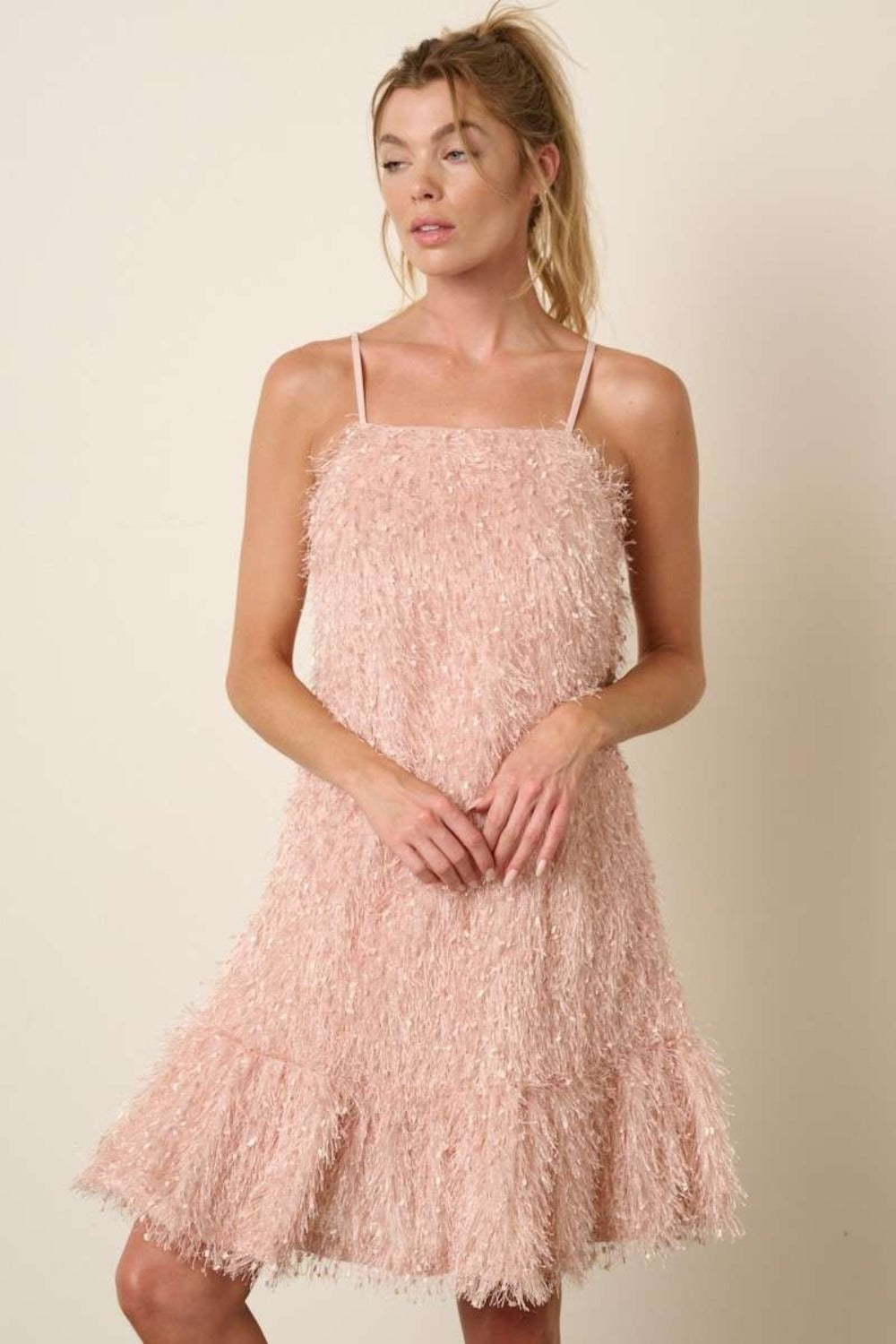 Mittoshop Feather Ruffle Hem Mini Cami Dress - NeoKira Unlimited
