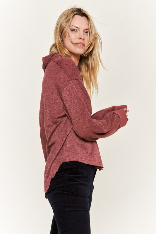 Jade By Jane Deep V-Neck Knit Collared Top | Relaxed Casual Luxe Look - NeoKira Unlimited